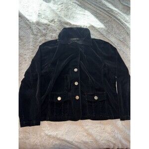 Venezia Blazer Jacket Women’s Corduroy Black 3 Button Long Sleeve Pockets 18/20